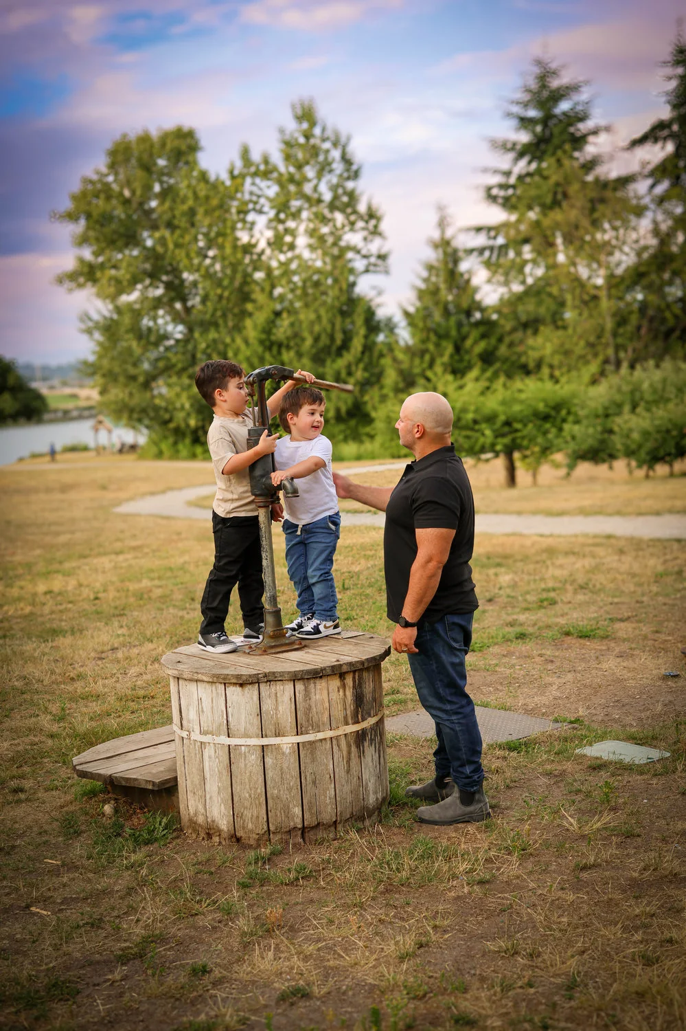 Family photos at the historic stewart farmhouse